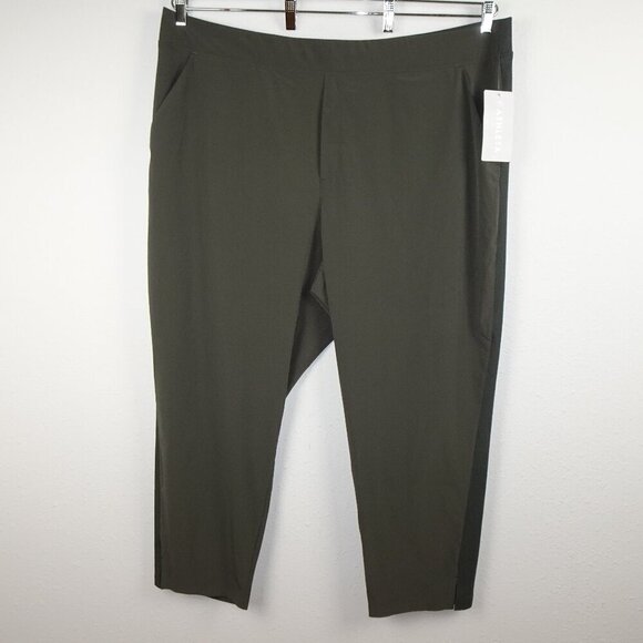 Athleta Brooklyn Ankle Pants Women's Plus Size 26 Green Stretch Activewear - Picture 1 of 11